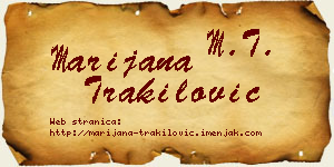 Marijana Trakilović vizit kartica
